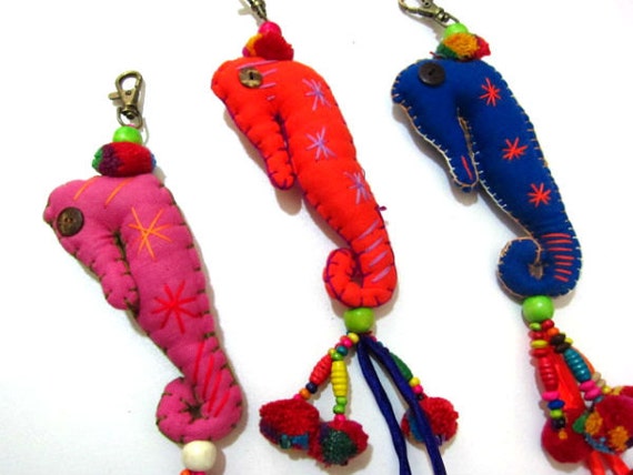 zipper pull pom pom 10pcs Wholesale Keychain Keyring,Zipper Seahorse Pull,Unique Animal