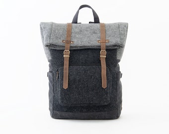 PRE ORDER - Laptop Backpack / Casual Daypacks / Wool Felt Backpack / Wool Black / CITYCARRY