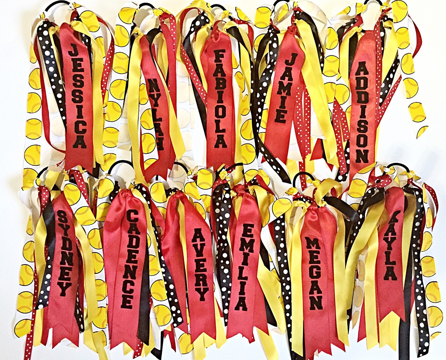 Custom Softball Hair Bows Softball Team Hair Ties Softball
