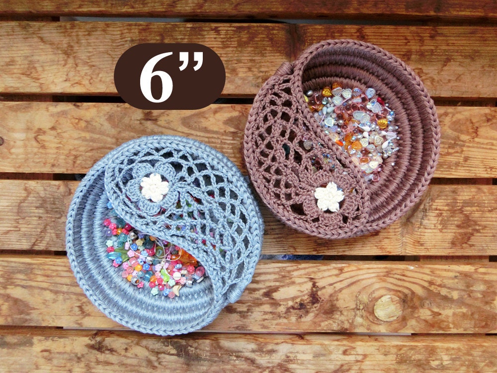 Jewelry dish crochet pattern, mothers day gift for her, Crochet