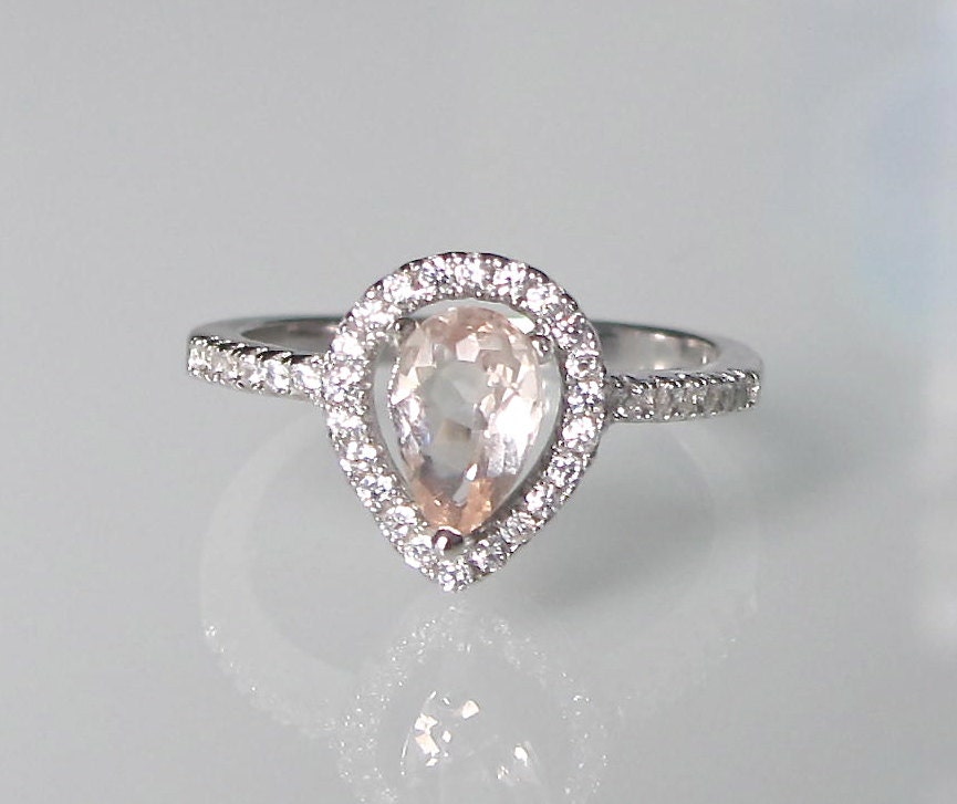 Pear Shape Ring Engagement Ring Promise Ring by Belesas