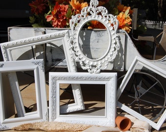 Set Of 5 Picture Frames - Shabby Chic Frames - Frame Collage - PICTURE FRAME