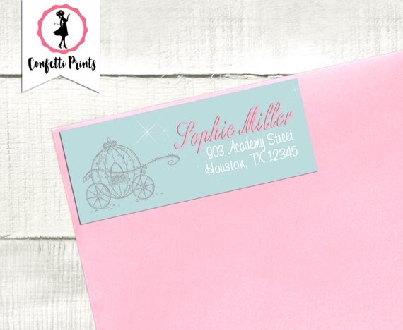 CINDERELLA Return Address Label | Cinderella Bridal Shower | Princess Bridal Shower | Cinderella Party | Cinderella Birthday | Personalized Il_570xn