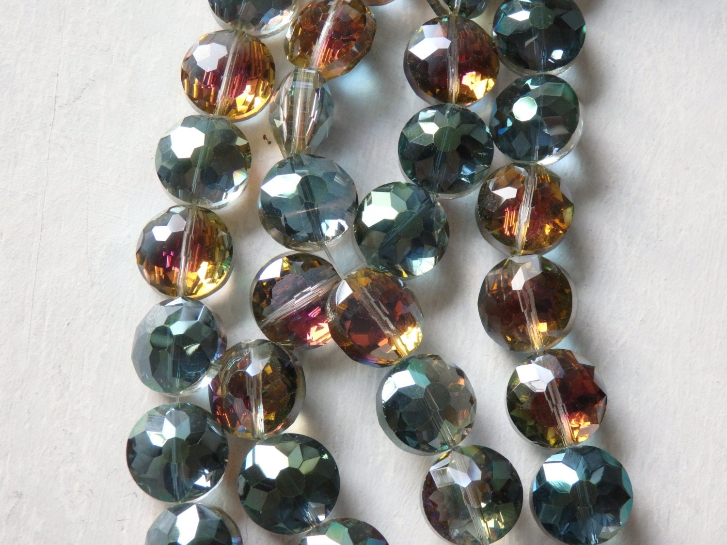 Faceted crystal beads 14mm faceted button crystal beads in