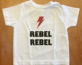 Bowie Toddler T-shirt - Size 2T - "REBEL REBEL"