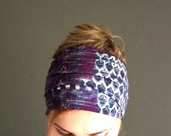 purple long head scarf wraparound headband thin headwrap hair accessories jersey head wrap hair headscarf stretch headwrap