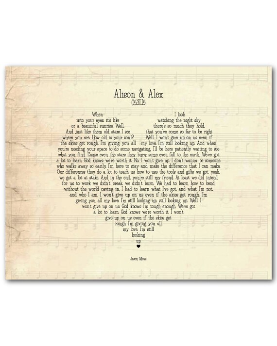Canvas Song Lyrics Your Song Favorite by SusanNewberryDesigns