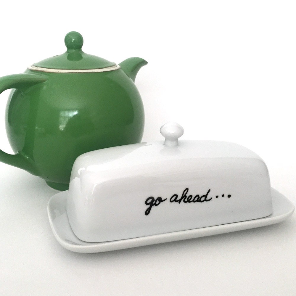 Upcycled Butter Dish Butter Me Up Handpainted