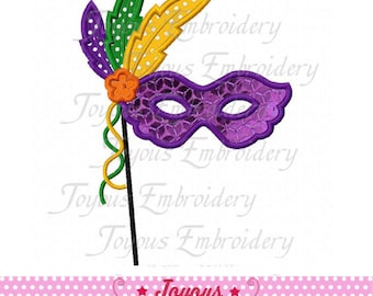 Instant Download Mardi Gras Mask Applique Machine Embroidery Design NO:1942