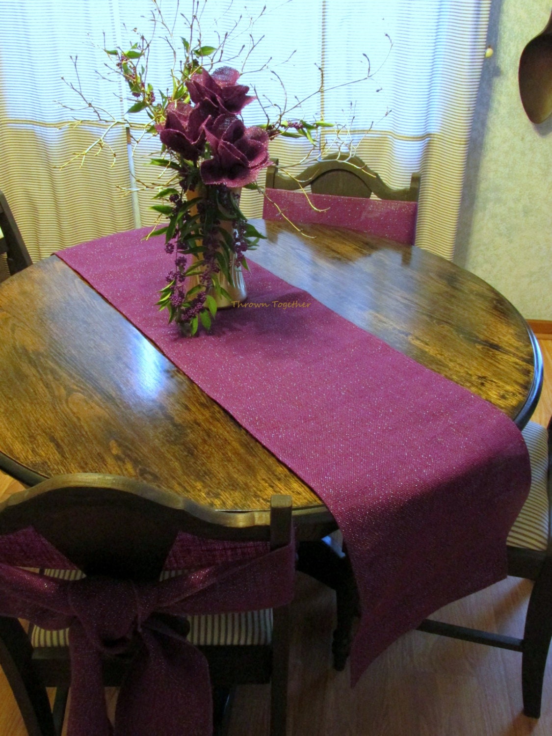 Plum Burlap Table Runner Plum Purple Burlap Table Runner with