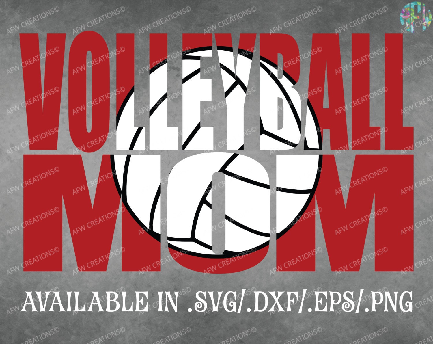 Digital Cut File Volleyball Mom 1 SVG DXF EPS Sports