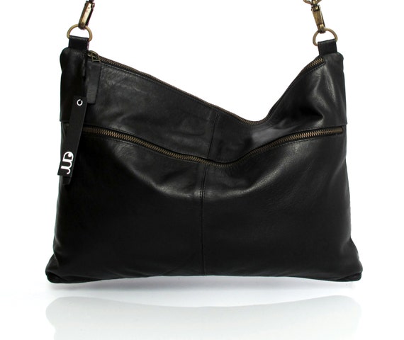 Black leather bag soft leather purse SALE leather shoulder