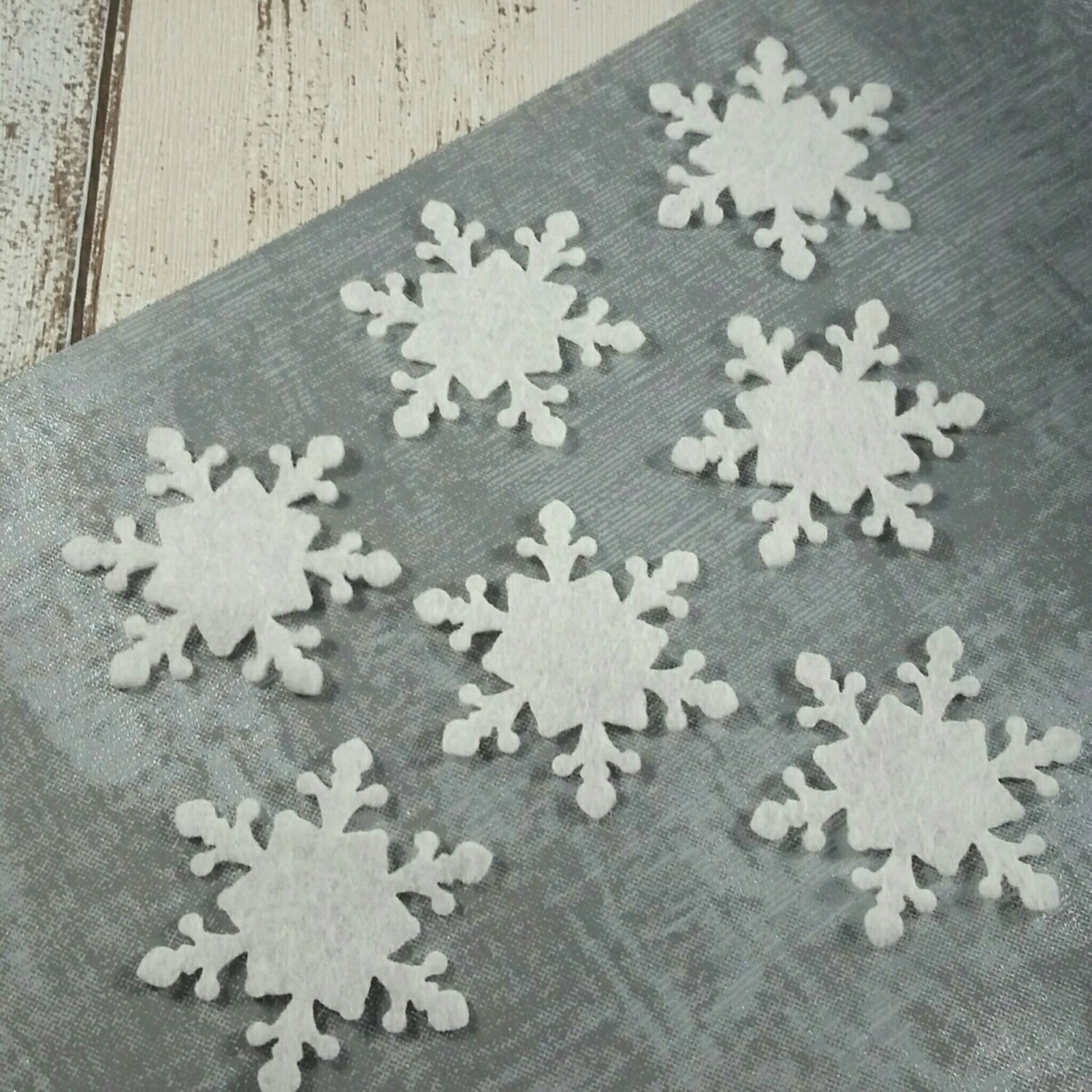 Felt Snowflakes die cut for craft and embellishment card