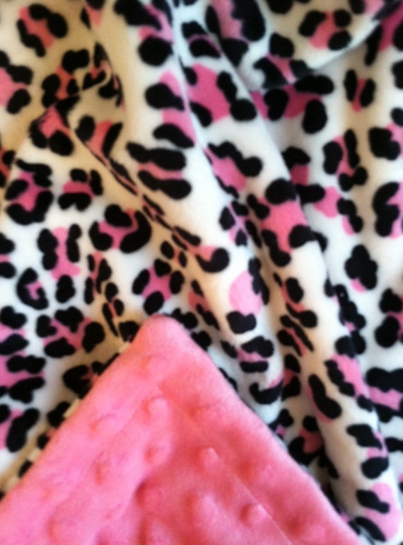 Pink Minky Baby Blanket-Leopard Baby Blanket Animal Print