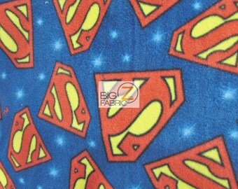 Superman DC Comics Emblem Toss By David Textiles Fleece Printed Fabric - By Yard (991) Clark Kent Kal-El Man Of Steel Licensed