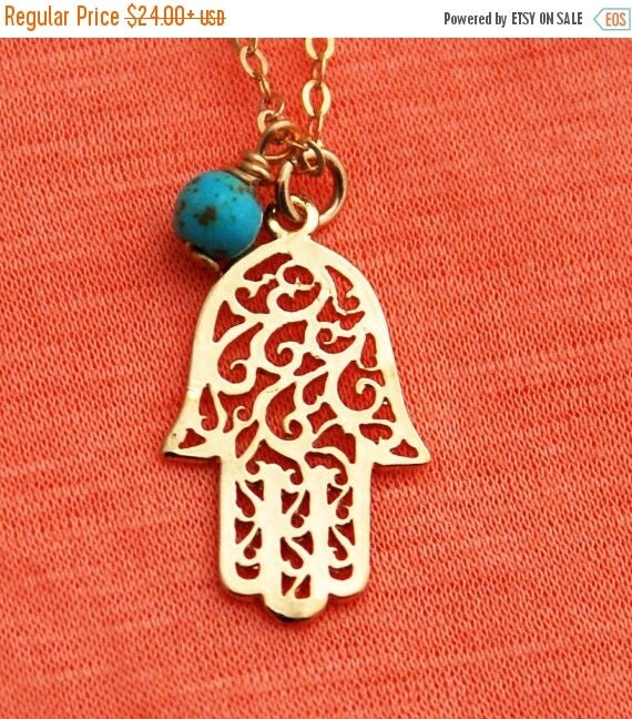 Hamsa Hand Necklace Gold Hamsa Pendant Necklace Charm Necklace