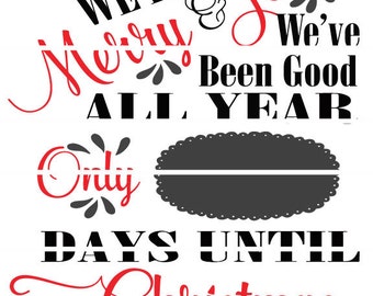Merry & Jolly Christmas Countdown Cut able SVG design file