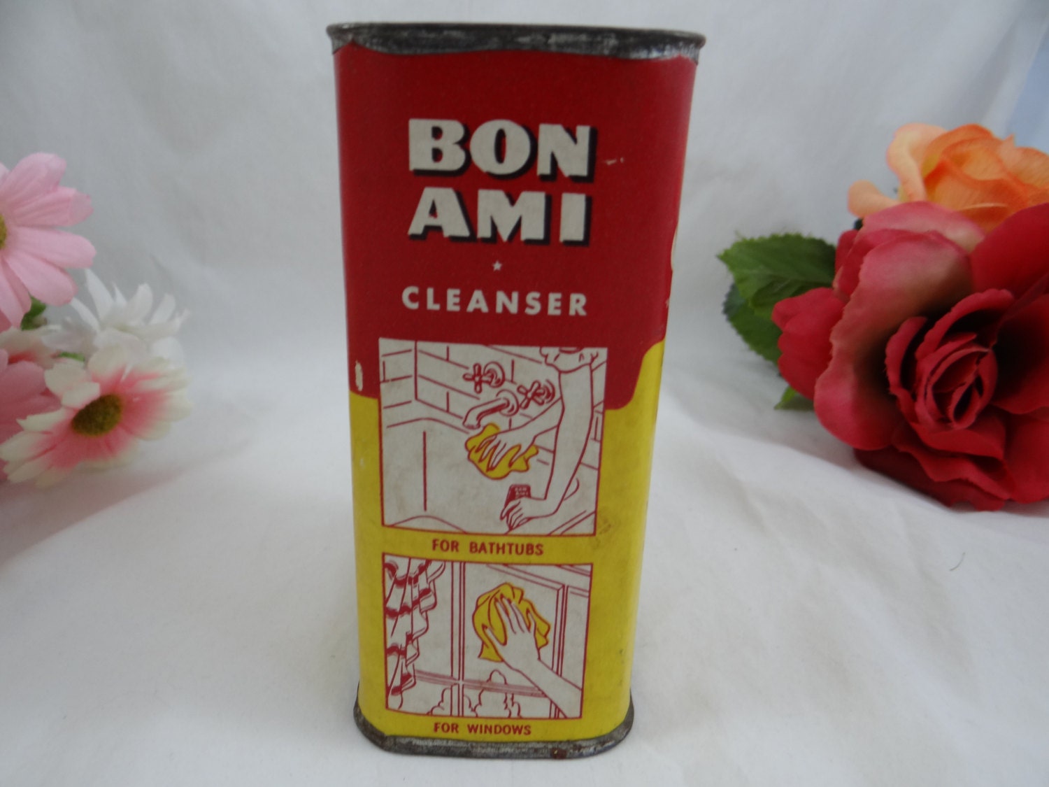 Vintage 1950's 12oz Bon Ami Cleanser Tin by