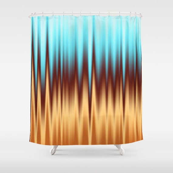Shower Curtain Striped curtains Solid Blue Curtain Abstract