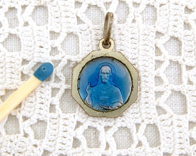 Small Vintage French Silver Plated Religious Medal Notre Dame de Buglose / Religion / Christian / Catholic Charm Medal / Religious Jewelry Small Vintage French Silver Plated Religious Medal Notre Dame de Buglose / Religion / Christian / Catholic Charm Medal / Religious Jewelry