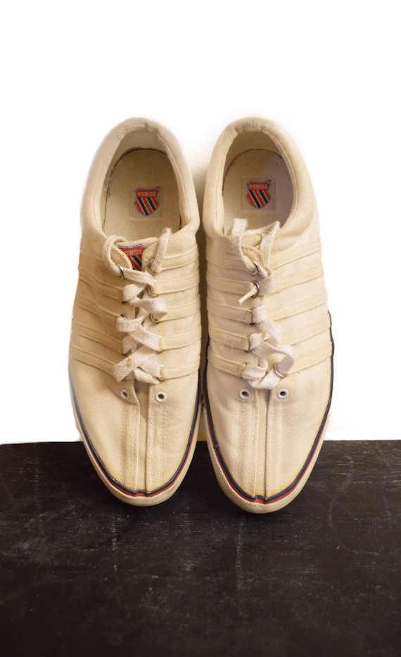 Vintage K Swiss Canvas Sneakers 11.5 Beige Lace Up 45 Eur 10.5
