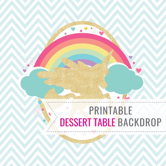 unicorn party backdrop only birthday backdrop printable