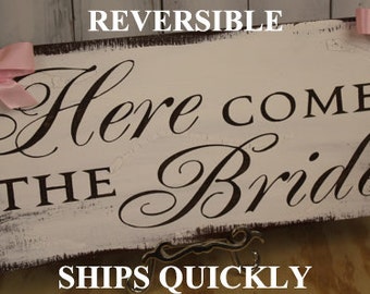 Here Comes the BRIDE Sign/Sale/Photo Prop/Reversible Options/Shower Gift/Rustic/Wood sign/Wedding/Fast Shipping