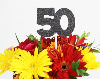 50th Birthday Centerpiece Stick, 50th Anniversary Centerpiece Stick, 50th Birthday Party Decoration, 50th Anniversary Decoration, The Big 50