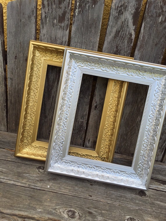 Silver Gold Ornate 11x14 Picture Frame Wide by ThePaintedLdy