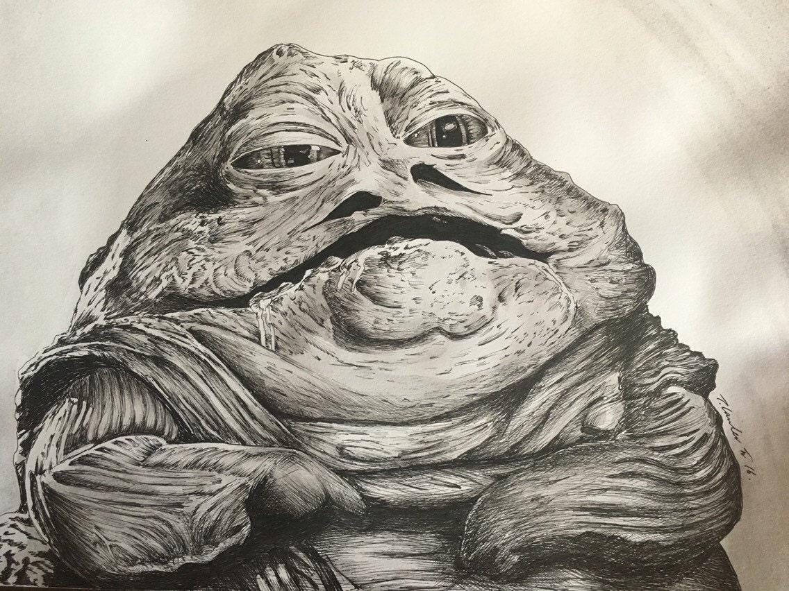 Star wars Jabba the Hutt original watercolour by TraceyLawler