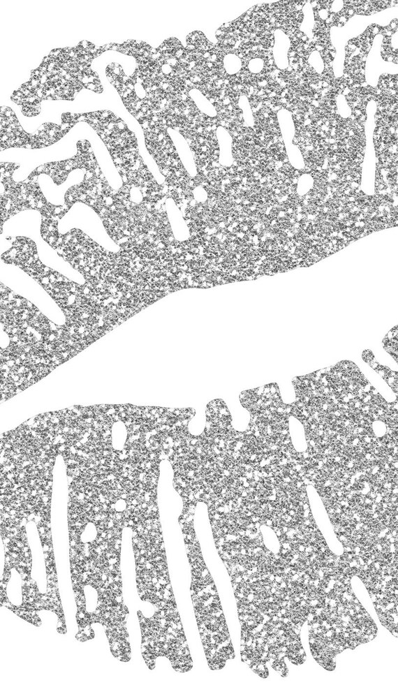 Silver Lips Printable Glitter Lips Wall Art Lips by SavvySilverArt