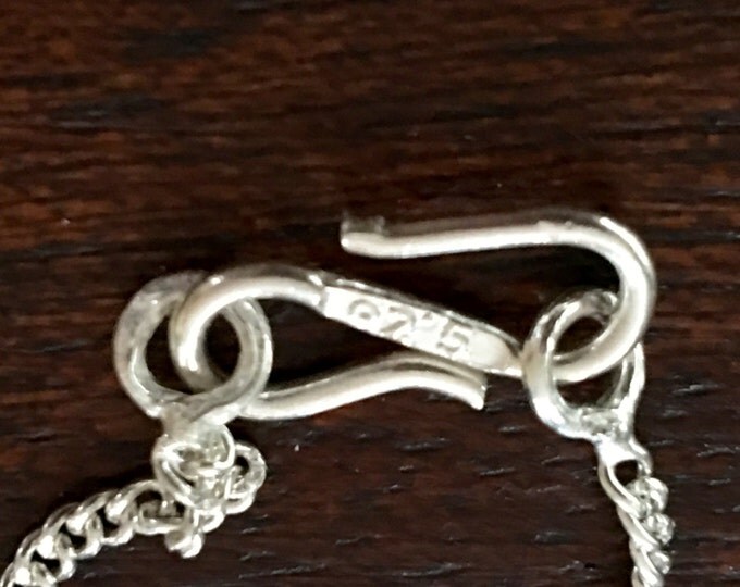 Sterling Moonstone Necklace Festoon Bib Sterling Silver Vintage 16" Chain