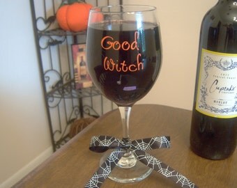Good Witch/Bad Witch Wine Glass