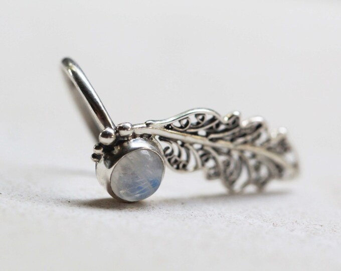 Rainbow Moonstone Gyspy Ring, Bohemian Rings, Feather Rings, Statement Rings, Leaf Ring, Boho Chic, Gift, Artistic Ring, Unique Ring, DonBiu