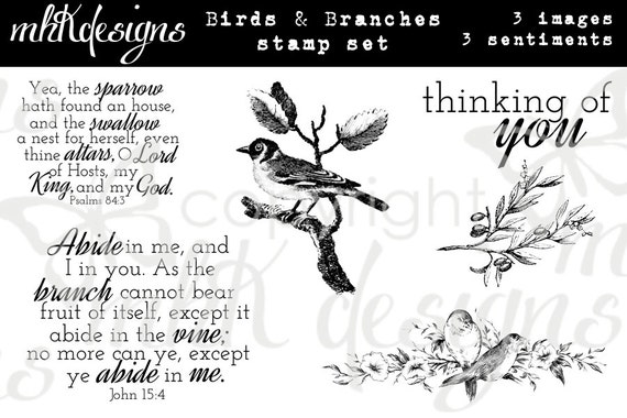 Birds and Branches Digital Stamp Set