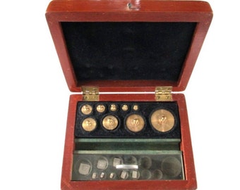 Big Sale Vintage Scale Weights in Wood Box