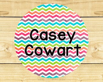 48 Circle Personalized Waterproof Labels Waterproof Stickers Dishwasher Safe Daycare Label School - 0081