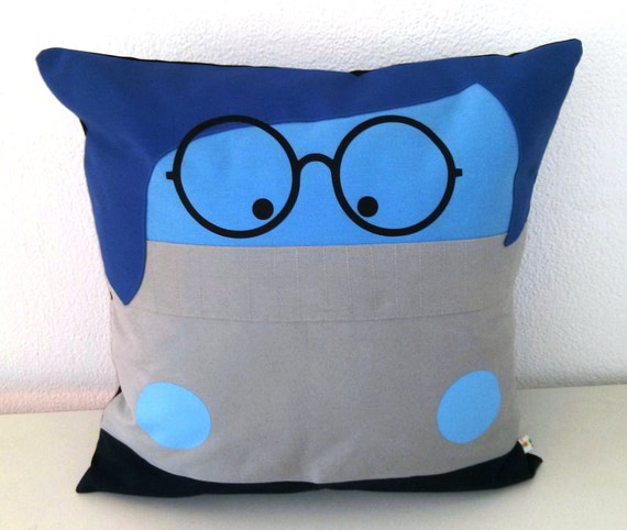 Inside out Sadness inspired cushion cover Pillowcase 16x16 inches 40x40cm