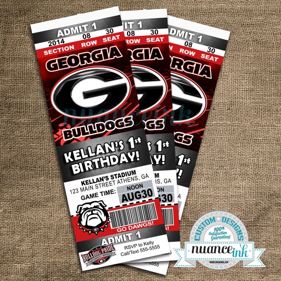 Georgia Bulldogs Baby Shower Invitations 8