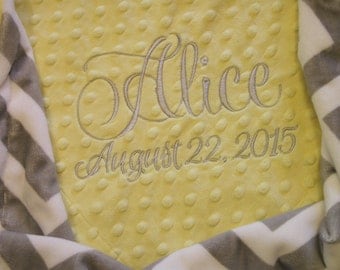 BABY GIRL Personalized Minky Blanket