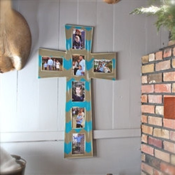 Cross Picture Frame Wooden Frame Wall Art by BuildACrossCanton