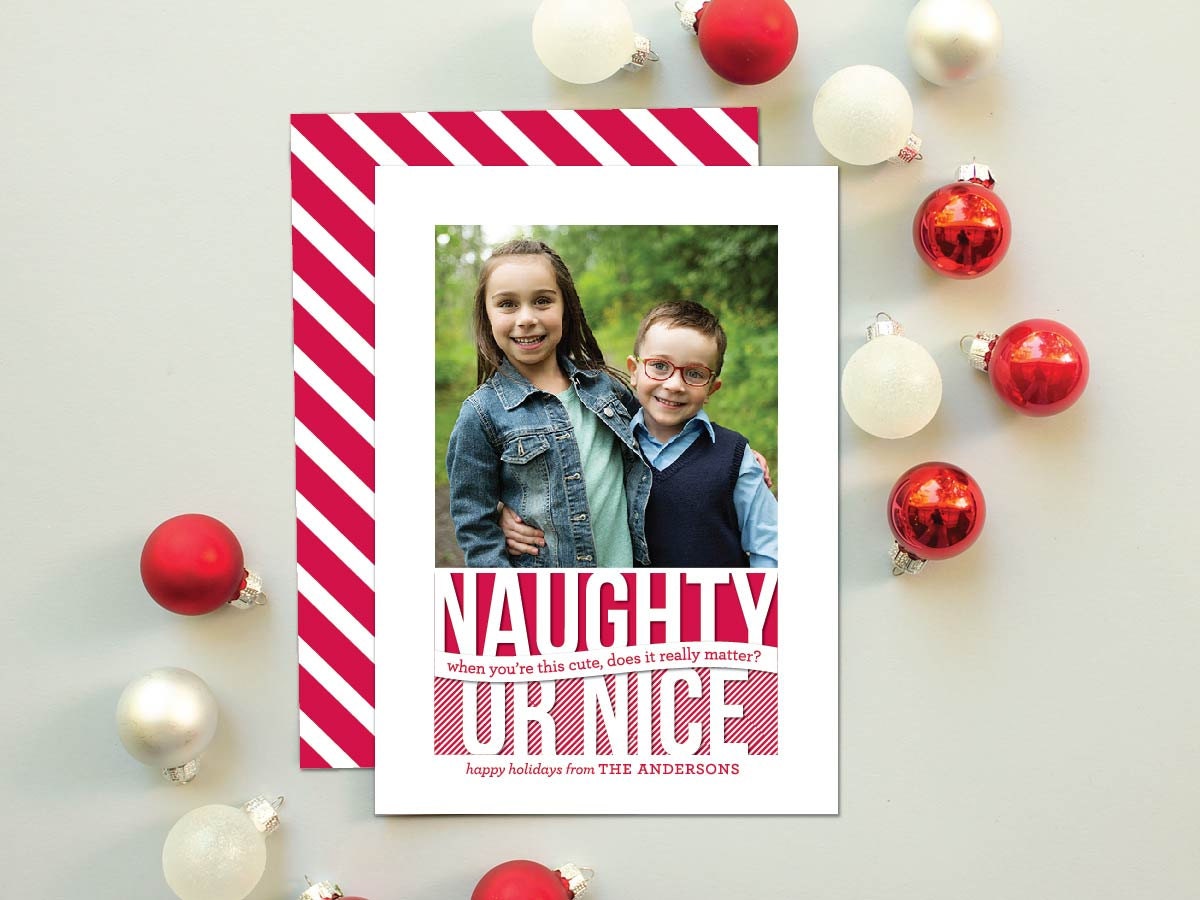 Naughty or Nice Christmas Cards Funny Holiday by BanterandCharm