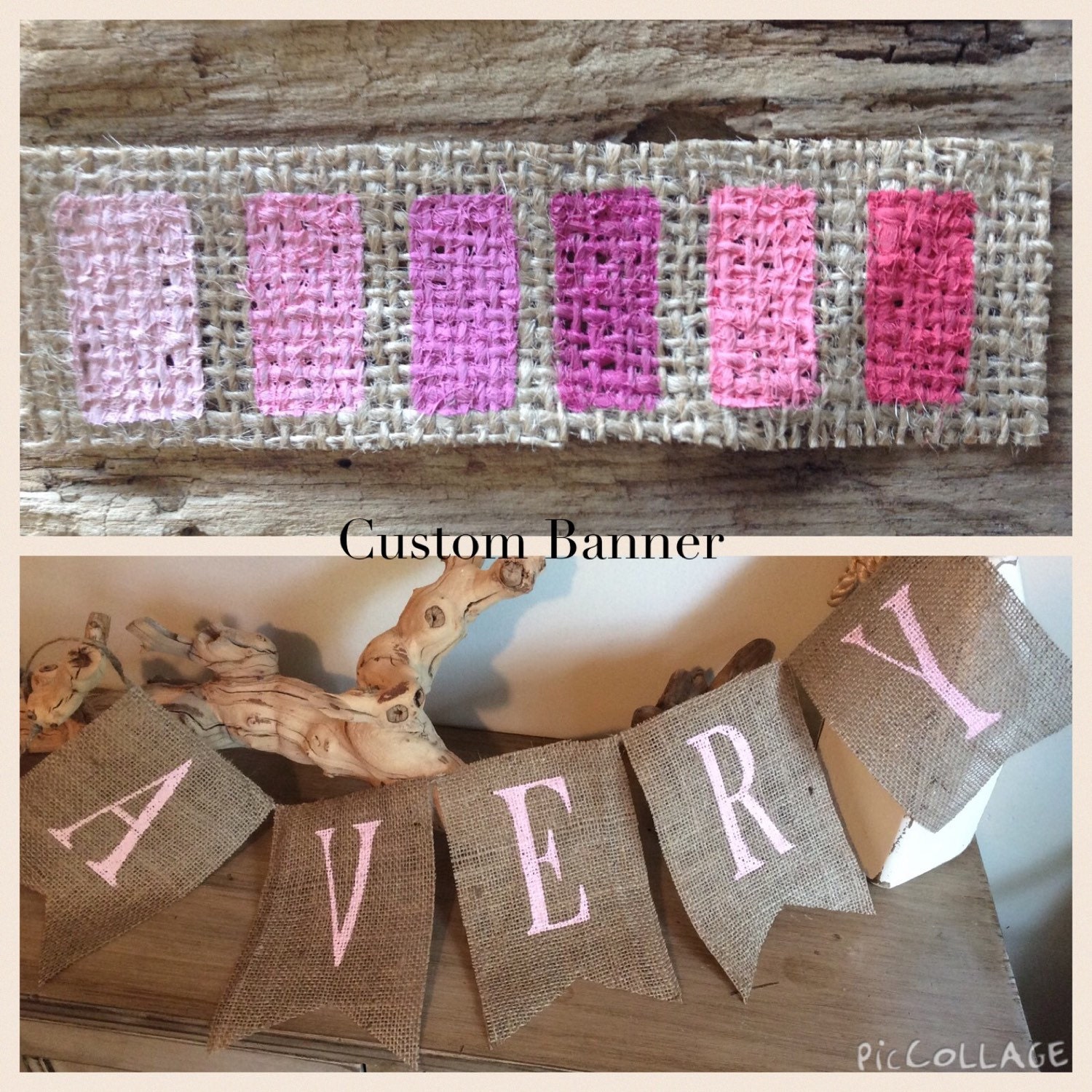 Burlap Banner Custom Banner Custom Burlap Banner Blue