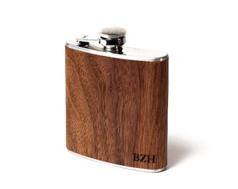 Personalized wood flask, Groomsmen gift, hipster, unique gifts, husband, boyfriend, groom father
