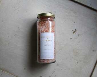 Bath Salts - Rose Geranium & Citrus