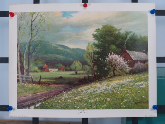 1950s Landscape Print Early Spring by Robert Wood