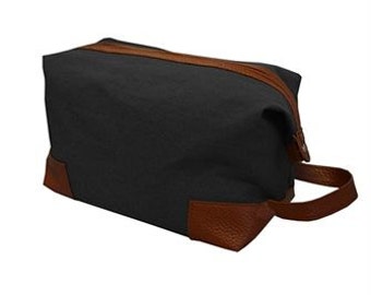 Mens Large Tan Canvas Dopp Kit by DoubleBMonograms on Etsy