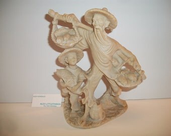 ANCIENNE STATUETTE VIEUX PECHEUR CHINOIS - terre cuite vernissée Hr.23