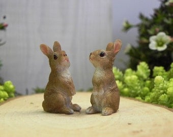 Fairy Garden Bunny Rabbit - accessories - terrarium supplies miniature animals for diorama - craft supply - fairy garden supply