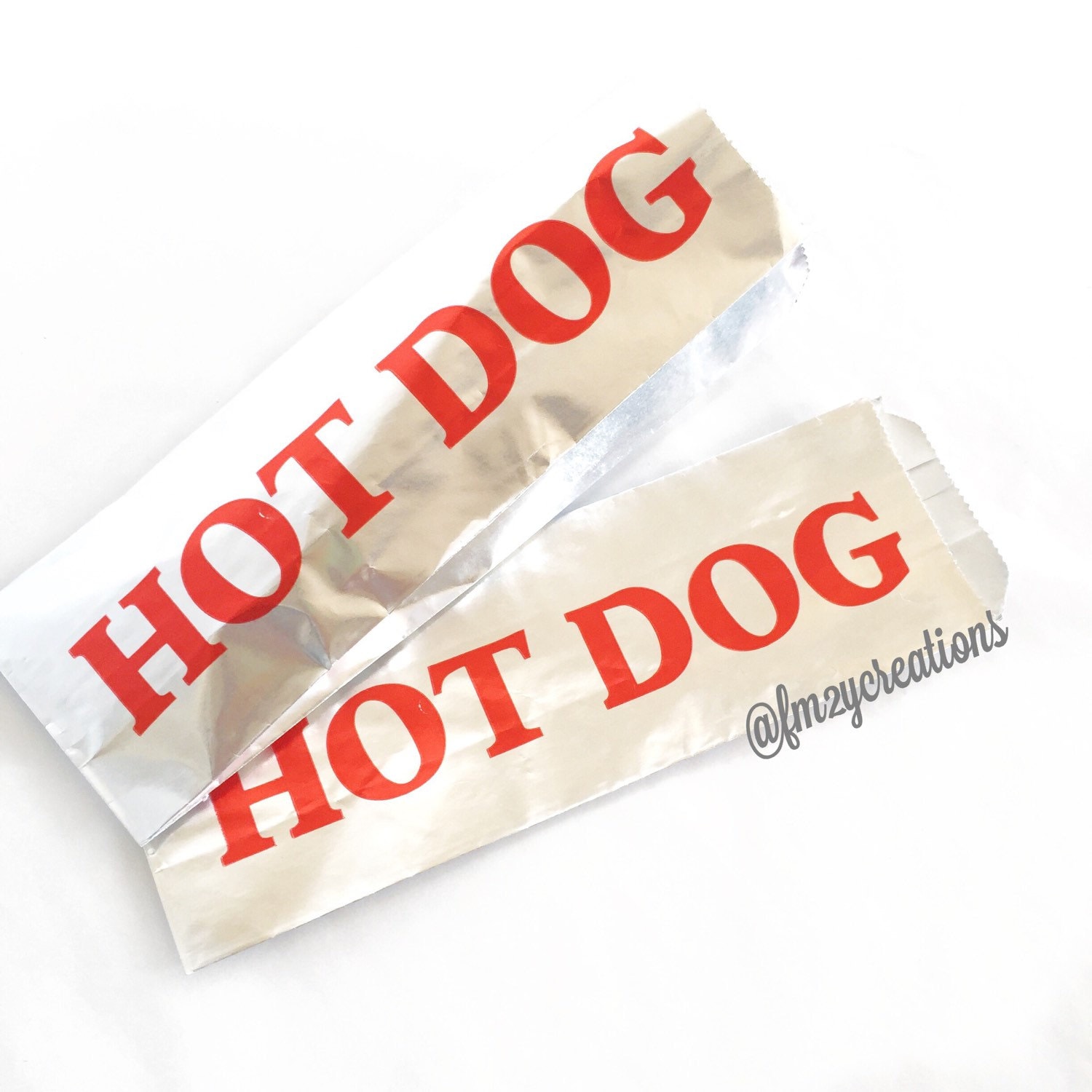HOT DOG BAG 25 Retro Foil Hot Dog Bags Carnival Themed